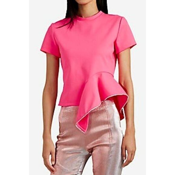 C0 NEW AREA BY BARNEY'S NEW YORK Pink Crystal Embellished Bottom Trim Top Size S - Picture 2 of 9